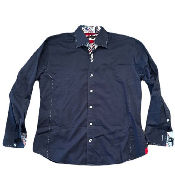 Bertigo 5(XL) Blue Contrast Cuff Dress Shirt - Picture 1 of 6